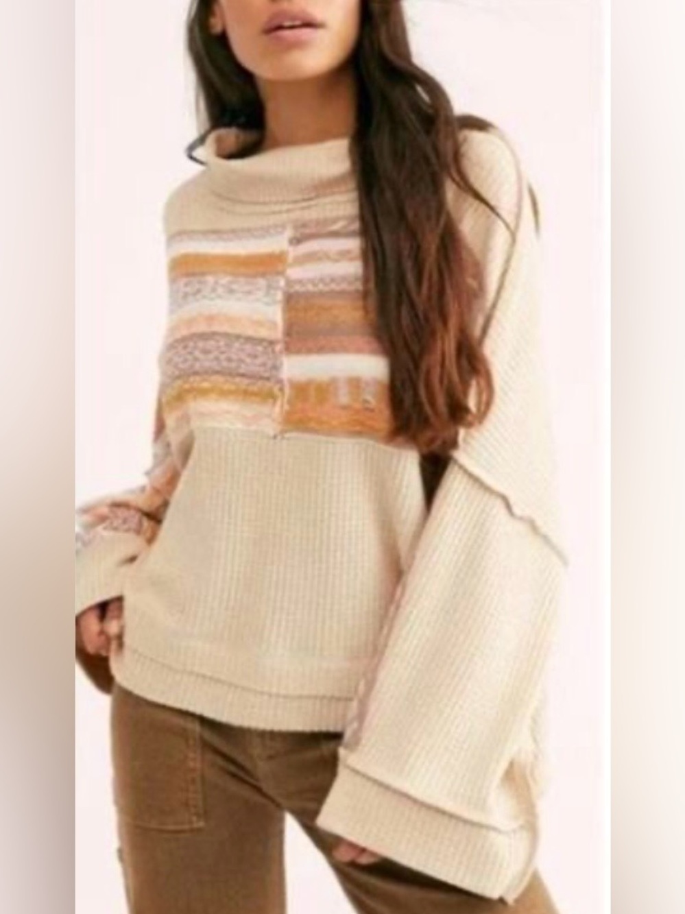 Free People We The Free Leah Swit Oversized Sweater Size S